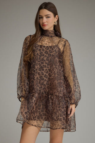 Leopard Love Affair Mini Dress - Boutique Bella BellaDress