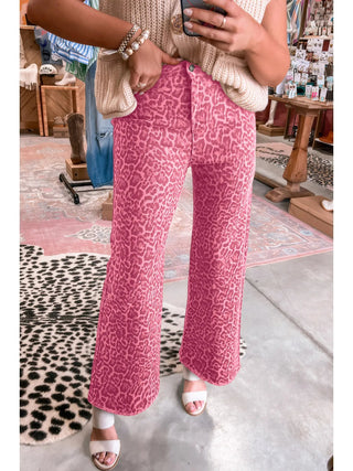 Leopard Love Wide Leg Jeans - Boutique Bella BellaJeans