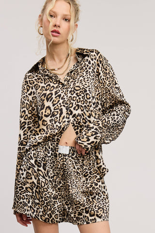 Leopard Print Boxer Shorts with Patch Detail - Boutique Bella BellaBoxer Shorts