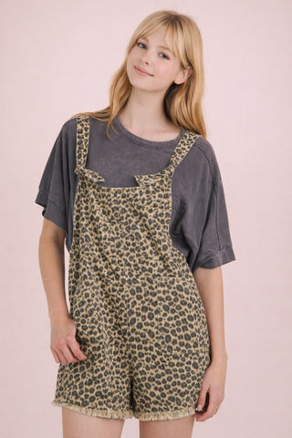 Leopard Printed Romper Olive - Boutique Bella BellaRomper