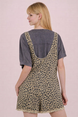Leopard Printed Romper Olive - Boutique Bella BellaRomper
