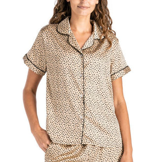 Leopard Satin Pajama Set - Boutique Bella Bella