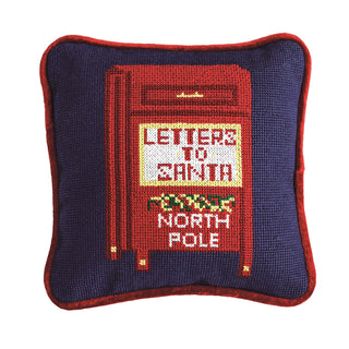 Letters To Santa Needlepoint Mini Pillow - Boutique Bella BellaChristmas Decor