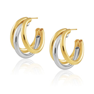 Lexi Tri Hoop - Two Tone - Boutique Bella BellaEarrings