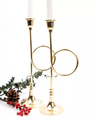 Lg French Horn Candlestick - Boutique Bella BellaCandlesticks