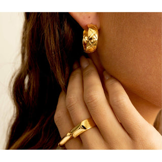 Libby Quilt Hoops - Boutique Bella BellaEarrings