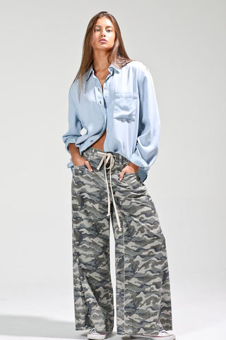 Light Denim Button Up - Boutique Bella BellaTops