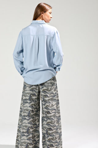 Light Denim Button Up - Boutique Bella BellaTops