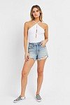 Light Denim High Rise Mom Shorts - Boutique Bella BellaShorts