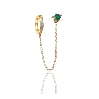 Lilou Emerald Chain Drop Earring - Boutique Bella BellaEarrings