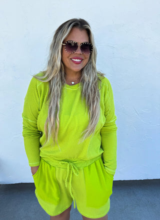 Lime Bentley Lounge Set - Boutique Bella BellaSet