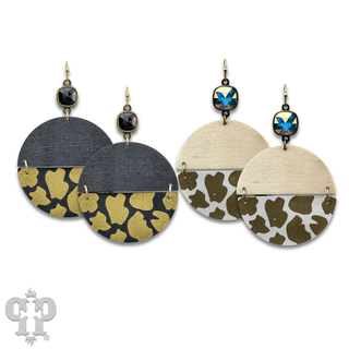 Linked animal print circle earring with Austrian crystal - last call - Boutique Bella BellaEarrings