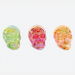 Lit Iridescent Glass Skull - Boutique Bella Bellahalloween decor