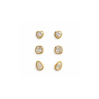 Lizzie Cz Bezel Earring Set - Boutique Bella BellaEarring