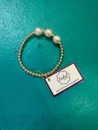 Locked by Lula & Lee Bunny Bracelet 3 Pearls - Boutique Bella BellaBracelets