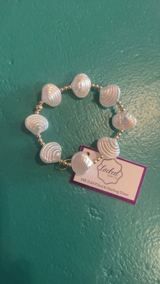 Locked by Lula N Lee 3 Clam Pearl Bracelet - Boutique Bella BellaBracelets