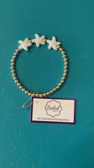 Locked by Lula 'n' Lee 3mm Gold Filled Stella Bracelet 3 Starfish - Boutique Bella BellaBracelet