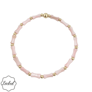 Locked By Lula n Lee Bamboo Pink & Gold Filled - Boutique Bella BellaBraclet