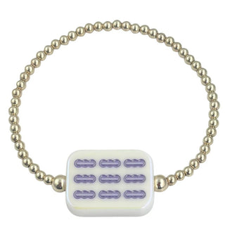 Locked by Lula 'n' Lee - Purple Bam Mahjong Tile Bracelet - Boutique Bella BellaBracelet