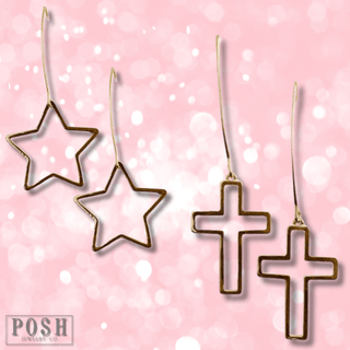 Long charm earring on hook - LC - Boutique Bella BellaEarrings