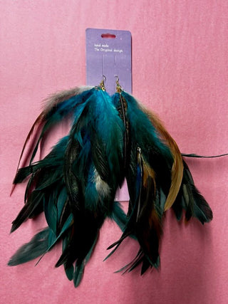 Long Feather Earrings - Boutique Bella BellaEarrings