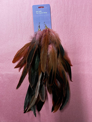 Long Feather Earrings - Boutique Bella BellaEarrings