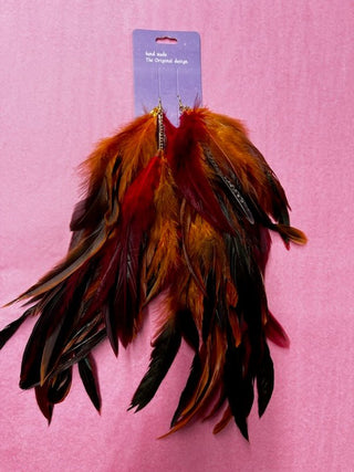 Long Feather Earrings - Boutique Bella BellaEarrings