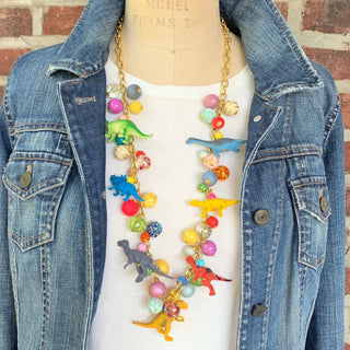 Long Iconic Dinosaur Necklace - Boutique Bella BellaNecklace