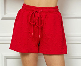 Love and Heart Textured Shorts - Boutique Bella BellaShorts