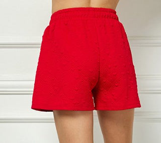 Love and Heart Textured Shorts - Boutique Bella BellaShorts