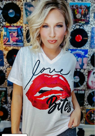 Love Bites Glitter Lips Tee - Boutique Bella BellaT-Shirt