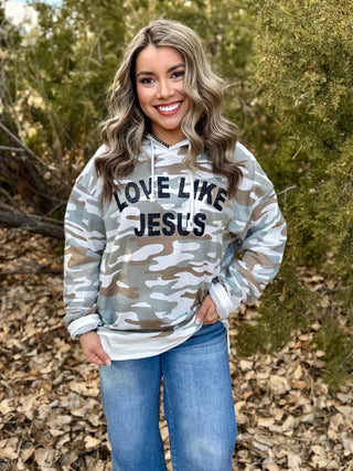 Love Like Jesus Camo Hoodie - Boutique Bella Bellahoodie