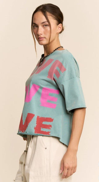 Love Notes Washed Tee - Boutique Bella BellaT-Shirt
