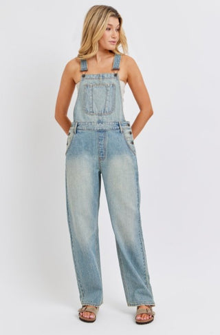 Low Waisted 90's Baggy Long Overall - Boutique Bella BellaOveralls