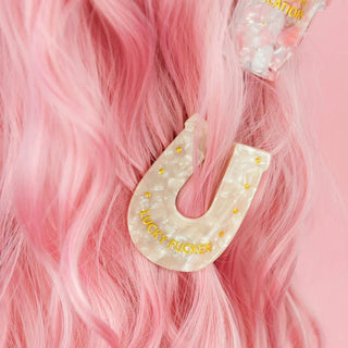 Lucky Fucker - Horseshoe - Acetate Hair Claw Clip - Boutique Bella BellaClaw Clip