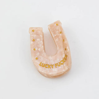 Lucky Fucker - Horseshoe - Acetate Hair Claw Clip - Boutique Bella BellaClaw Clip