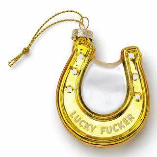 Lucky Fucker - Horseshoe Glass Ornament - Boutique Bella Bellaornament
