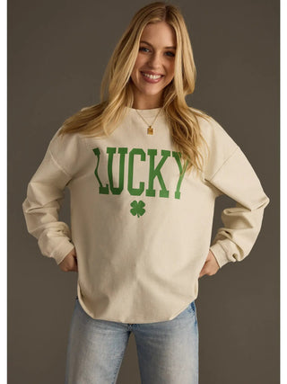 Lucky Ribbed Sweatshirt - Boutique Bella BellaSweatshirt