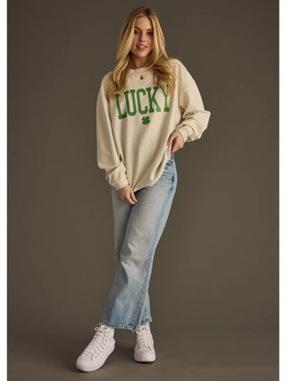 Lucky Ribbed Sweatshirt - Boutique Bella BellaSweatshirt