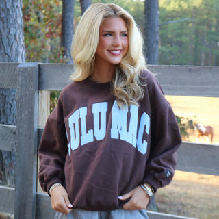 Lulu Mac Brown Sweatshirt with Light Blue - Boutique Bella BellaSweatshirt