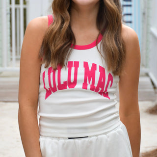 LULU Mac Pink and White Tank - Boutique Bella BellaTank Top