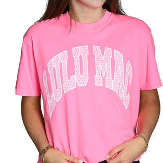 LULU MAC Polka Dot Neon Pink Tee - Boutique Bella BellaT-Shirt