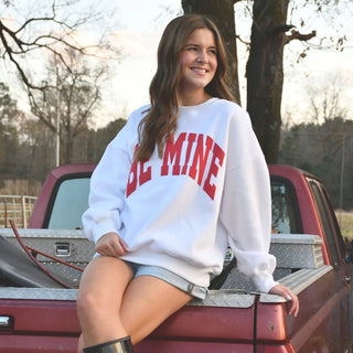 Lulu Mac Sweatshirt BE MINE White/Red - Puff - Boutique Bella BellaSweatshirt
