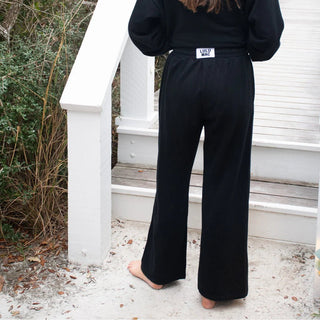 LULU MAC TERRY CLOTH PANT - BLACK - Boutique Bella BellaPants