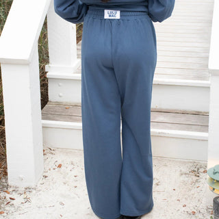 LULU MAC TERRY CLOTH PANT - NAVY - Boutique Bella BellaPants