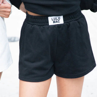 LULU MAC TERRY CLOTH SHORT - BLACK - Boutique Bella BellaShorts