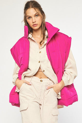 Magenta Puff Vest - Boutique Bella Bella