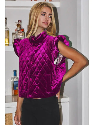 Magenta Velvet Bliss Vest - Boutique Bella BellaVest