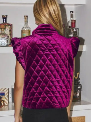 Magenta Velvet Bliss Vest - Boutique Bella BellaVest