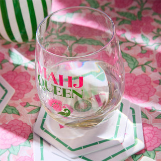 Mahj Queen Stemless Wine Glass - Boutique Bella Bellastemless wine glass